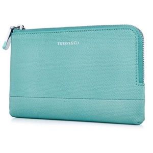 Tiffany & Co. Teal Blue Zip Pouch